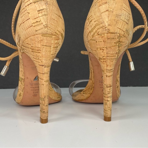 Schutz Womens Josseana Nude Beige Clear Strap Ankle Tie Heels Sandals Size 7.5 B - Picture 6 of 11